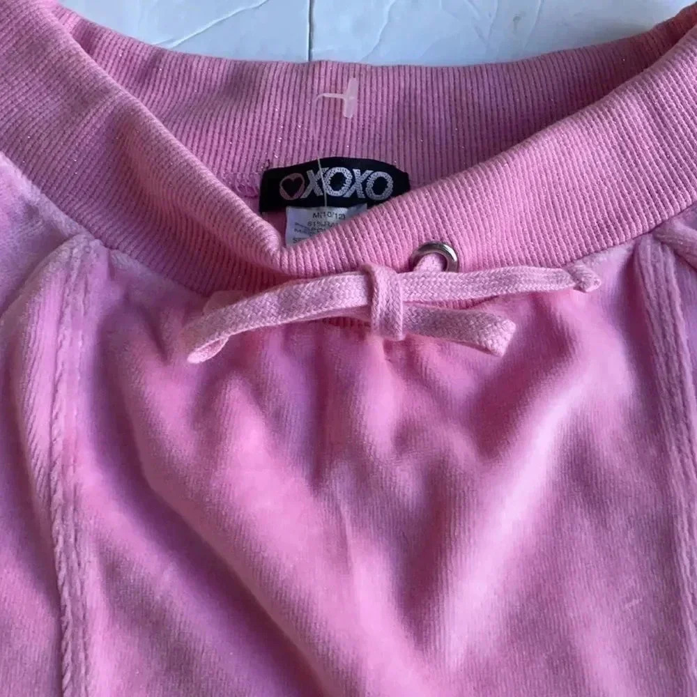 XOXO girl’s velour pullover NWT light pink, size 10/12 - Picture 4 of 8